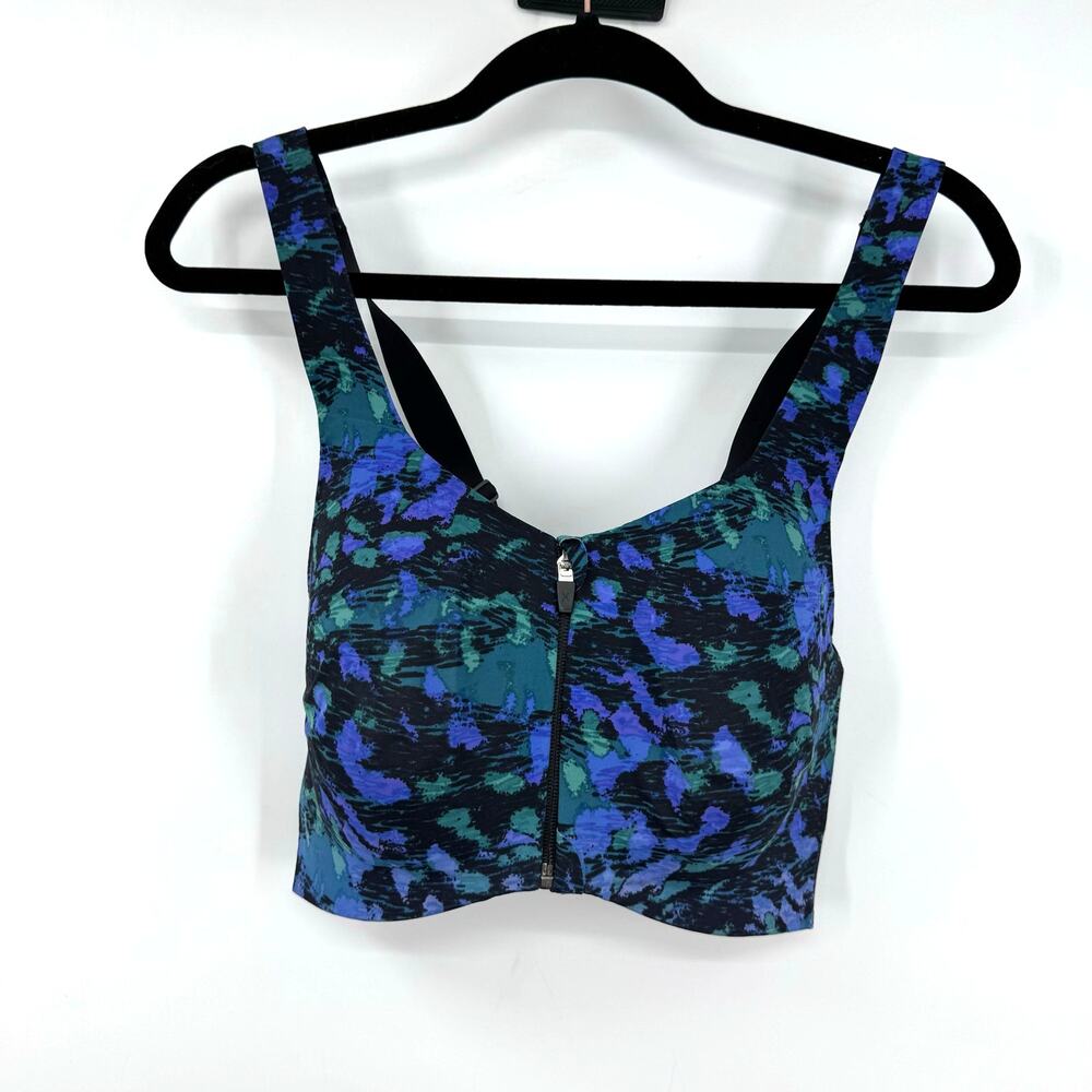 Knix Catalyst Front Zip Sports Bra 7+ Wireless Maximum Support Blue Green XXL XL